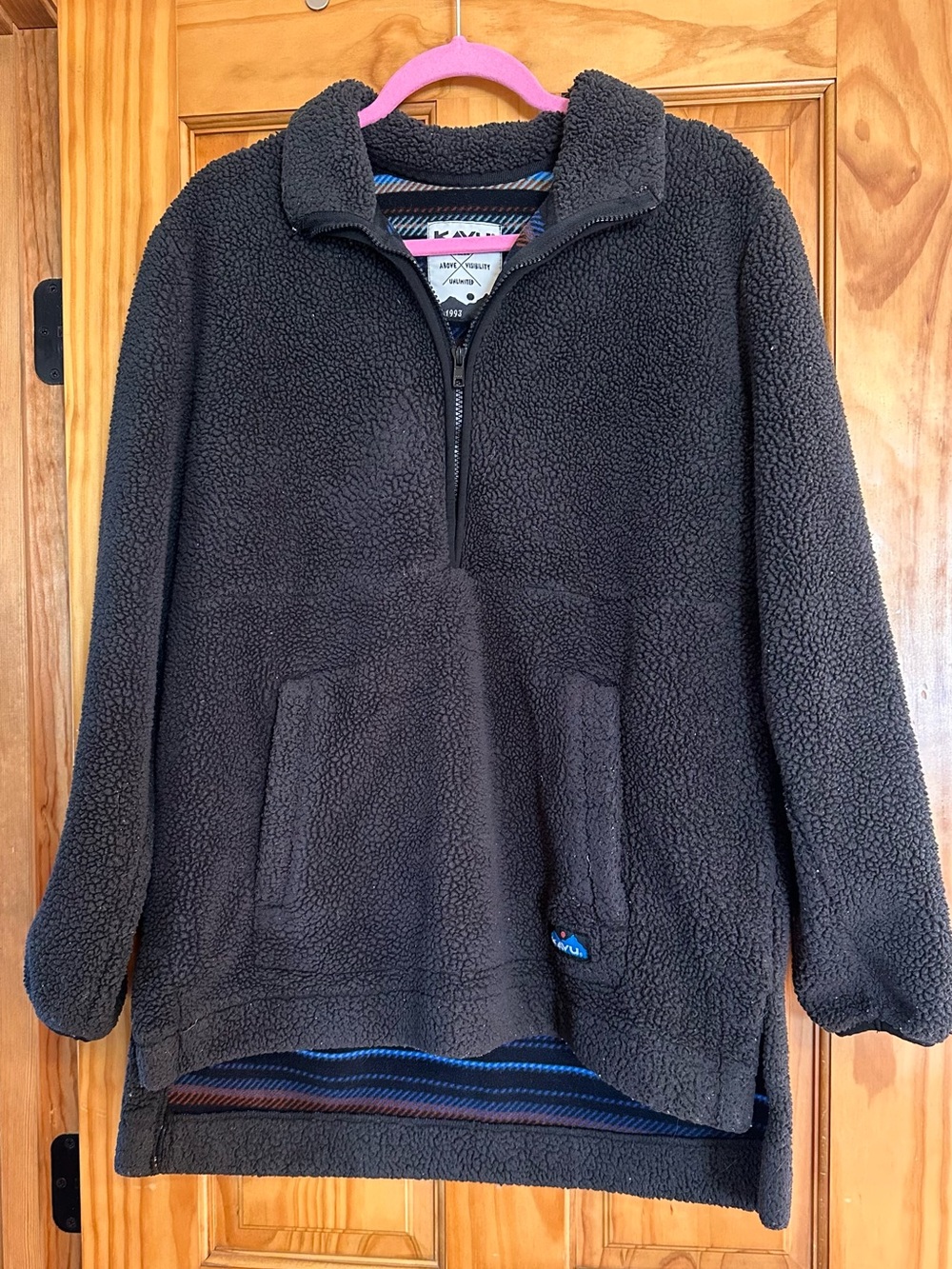 Kavu Charcoal Gray Sherpa Fleece Half-Zip Pullover